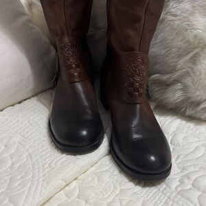 Vince Camuto Chestnut Leather Heeled Boots